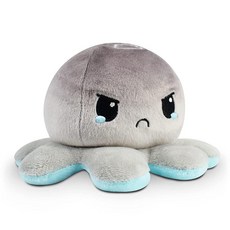 TeeTurtle | 감정 문어 플러쉬 양면 봉제인형 특허 디자인 스트레스 해소 핑크 + 아쿠아 아이스크림 말하지 않고도 기분을 표현해보세요! 1263705, 눈송이 + 구름