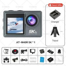 4K액션캠 소형캠코더 듀얼 스크린 손떨림 방지 5K WiFi 60FPS 170 ° 광각 30m 방수 스포츠 리모컨 포함, 4) ATM40R B 0G
