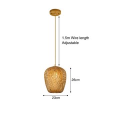 클래식 대나무 광택 샹들리에 천장 걸이식 램프 핸드메이드 등나무 펜던트 조명 고정장치 직조 집 거실 침대 방 장식