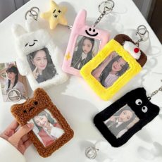 미미우우 1+1 털 포카 홀더 포토카드 사진 케이스 5종, 하양이, 푸딩이