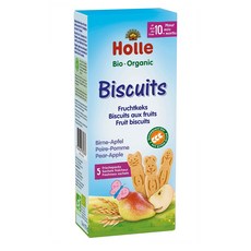 홀레 후르츠 비스킷 피어 앤 애플 125g 4팩 10개월 이상 Holle baby food Fruit biscuits pear and apple, 4개