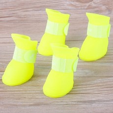 강아지장화 개장화여름 애완견 신발 방수 동물 비 강아지 고무 부츠 내구성 핫세일, [05] Fluorescent green, [02] M, 05 Fluorescent green_02 M
