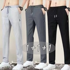 YLEMI 1+1+1 고급 매쉬 소재 봄 여름용 냉감소재 쿨 아이스 런닝 트레이닝 펜츠 작업복 아웃도어 등산복 밴딩바지 츄리닝 3P