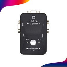 Coms 2포트 USB KVM 스위치 2:1 컴퓨터 2대 모니터 1대 연결 RGB 분배기 컴스마트 BT624