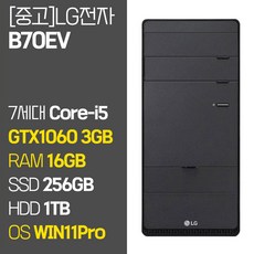 LG 게이밍 데스크탑 PC B70EV 인텔 7세대 Core-i5 GTX1060 RAM 16GB SSD 장착 HDD 1TB 윈도우11설치 게임용 중고 컴퓨터 키보드 마우스 증정, 01.Core-i5/16GB/256GB+1TB/1060