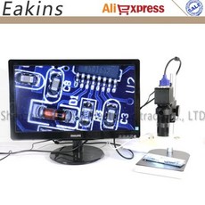 현미경 USB VGA 출력 CCD CMOS 산업 카메라 + 100X C-마운트 렌즈 56 LED 링 라이트 Bga IC 전화 Pcb 용 스탠드 홀더