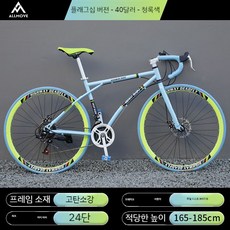 남녀공용 고급 경량 가벼운 변속 하이브리드 로드 자전거, 얼티밋에디션블루그린40칼