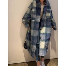 모직 자켓 루즈 울 코트 미디엄 길이 아우터 긴팔 겨울 여성 프리미엄 퀄리 패셔너블