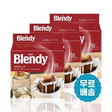 AGF 블랜디 드립커피 모카 블렌드 18p x3개 드립백커피 브랜디 레귤러 일본드립커피 3봉, 18봉