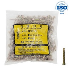 명화금속 철판 피스 직결 나사 못 와샤머리 32mm 1봉지=500개, 500개