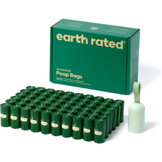 Earth Rated 어스레이티드 반려견용 배변 봉투 무향 디스펜서 세트 900개입, 1개 - earthrated