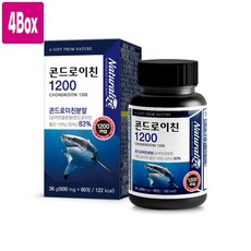 관절엔 콘드로이친 1200 호주산 고함량 고순도 콘드로이친 뮤코다당 단백 추출분말 어골칼슘 보스웰리아 초록입홍합 백수오 추출물 관절 연골 효능 식약처 haccp 인증 추천, 240정, 4박스