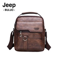 JEEP BULUO 남자 크로스백 지프 남성 가죽 숄더 메신저 어깨 미니 레더 가방