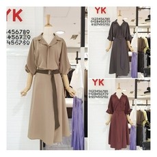 [YK] DB_ 038 배색 벨트 투피스 (Y203N623)