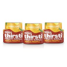 Ninja Thirsti 맛 워터 드롭 FRUITI CHILL 트로피컬 파인애플 대담한 과일 맛 스파클링 또는 스틸 제로 칼로리 무설탕 355ml(12oz) 음료 17개, Ninja Thirsti 맛 워터 드롭, FRUITI, 355ml