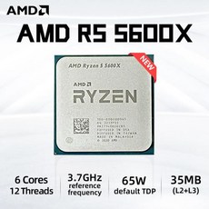 AMD R5 5600X Ryzen 5 5600X 3.7 GHz 6 코어 12 스레드 65W CPU 프로세서 L3 = 32M 100 000000065 소켓 AM4 신제품 - 5600x