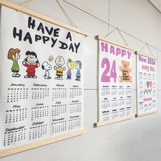 2024 캘린더 패브릭달력 스누피 포스터 벽걸이 3종, 3. 튤립 캘린더