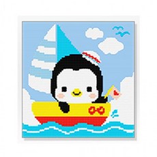DIY 보석십자수 배타는펭귄 20x20, 단품, 단품