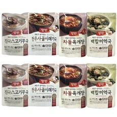 올따옴 양반 백합미역국+차돌육개장+소고기무국+한우시래기x2개씩, 1세트, 460g