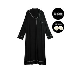 하이킹영 임산부겨울잠옷 모달 잠옷치마 여성 봄가을 계절 섹시 롱 타입 빅사이즈 임부 캡 포함 가능 핏아우터 실내복 홈웨어
