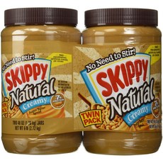 Skippy 2-48 Oz Natural Peanut Butter Spread Creamy 6 Lb Skippy 2-48온스 천연 땅콩 버터 스프레드 크리미 6파운드