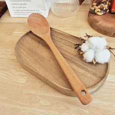 심플하이 느티나무 원목 볶음 요리 밥조리용 오목 나무주걱, 1개, 우드