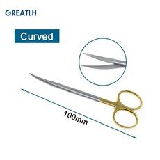 스테 티슈 가위 커브드 컷 뾰족한 머리, 1. curved 10cm, 1개