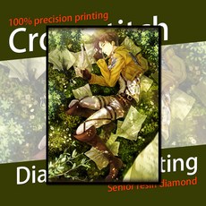 진격의거인 리바이 애니캐릭터 보석십자수 DIY 큐빅, 사각큐빅 63 x 88
