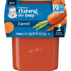 거버 이유식 퓨레 과일 사과 체리 퓌레 113g 2개(8개 팩), 2kg, 당근