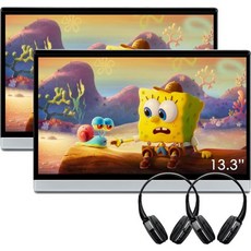 XTRONS 13.3인치 2K 비디오 플레이어 - 2G+32G Android Car TV 헤드레스트 모니터 태블릿(Wi-Fi 및 Bluetooth IPS 터치 스크린 지원 H, 1개