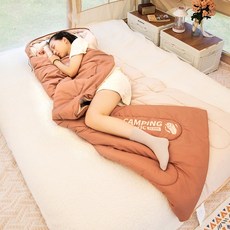 스타일닥터 침낭 사계절 공용 캠핑 여행용 다용도 침낭, 1개, 오렌지 1200g