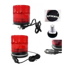 LED 경광등 AC/DC 100/125파이 -소리안남 주차 신호 표시 안전용품, 01:LED A/C 220V 브라켓-적색, 1개