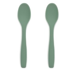 저자닷컴 실리콘 요거트 스푼 2P, 다크그린+다크그린, 2개