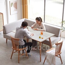 린지홈 데니시 세라믹 6인 식탁 세트 이태리 북미 원목 친환경페인트