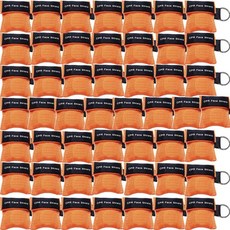 응급 처치 또는 AED 교육을 위한 50pcs CPR 마스크 키체인 링 비상 키트 CPR 면 보호대:, 1