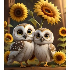 대진 보석십자수 43x53 사이즈 대형 금전운 보석 십자수, 부엉이, 1개