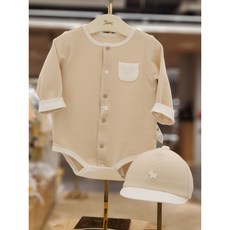 [에뜨와HB]2024년신상품BE)로우니바디수트+모자새트 07R517906 출산용품 유아우주복 출산 신생