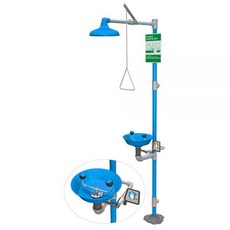 Sellstrom 90520-3 SentryWash Eyewash/Drench 샤워 유닛 파란색 플라스틱 그릇과 2개의 부드러운 스프레이 헤드 콘센트 포함, 파란색 플라스틱 그릇과 부드러운 스프레이 헤드 콘센트