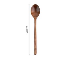나무 긴 손잡이 요리 스티링 자몽 스푼 디저트 케이크 포크 식기, 4.Brown 23.5X4.2cm, 1개