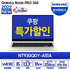 삼성전자 2021 갤럭시북 프로360 13.3 + s펜, 미스틱 실버, NT930QDY-A51AS, 코어i5 11세대, 256GB, 16GB, Win10Home