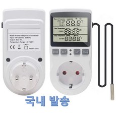 디지털자동온도조절기 [국내 발송] 한글설명서 빠른발송 타이머 220v 콘센트 소켓형 온도 조절기 스마트 온도계 수족관 사육장 어항 난방 전자식 온도조절기 자동 전원 차단, 1개