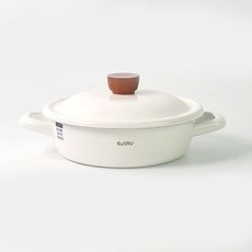 [EJIRY] 에지리 컬러컬렉션 글래이지팟 법랑냄비 18cm 전골냄비 화이트 (PE뚜껑 포함), 1개