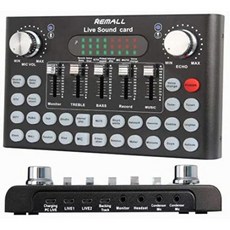 [아마존베스트]REMALL Bluetooth Voice Changer Sound Card with Multiple Sound Effects Audio Mixer fo, Blackv10_One Size, 상세 설명 참조0, 상세 설명 참조0