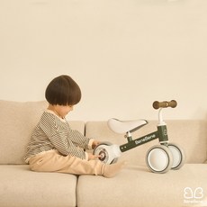 베네베네 유아 아기 LED 플레이 밸런스 바이크 무소음 붕붕카, 올리브, 1개