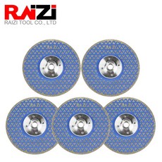 Raizi-125mm/5 인치 전기 도금 다이아몬드 커팅 및 그라인딩 블레이드 대리석 천연석 세라믹 양면 커팅 디, 5개