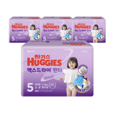 하기스 2024 맥스드라이 특대형 팬티형 기저귀 남여공용(11~16kg), 5단계, 136매