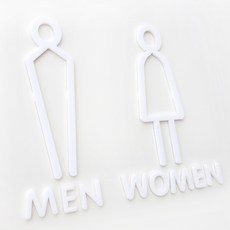 화장실표지판 탈의실 남자 여자 표시, 07. 무광화이트 남자, 여자 표지판 세트(2P)