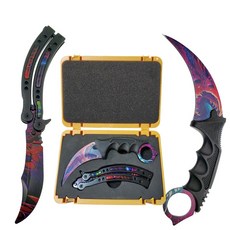 Dropshipping Csgo 게임 플라스틱 무기 상자 + 칼 나비 + Karambit 둔한 블레이드 트레이너 컬렉션 Gife Suppl 케이스|칼|, 단일, 1개, Black Shark