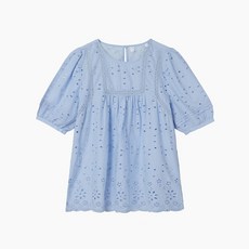 [JAJU/자주] 아일렛 반팔 블라우스 리뷰후기