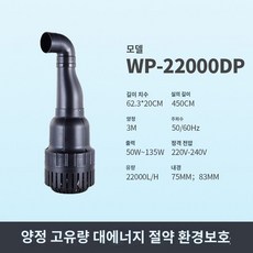 정수정 야외어항 필터 펌프 연못 산소공급 순환펌프, WP-22000DP(50W)-22t/시간, 1개
